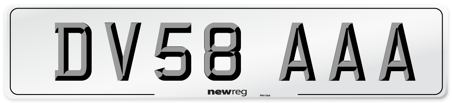 DV58 AAA Number Plate from New Reg